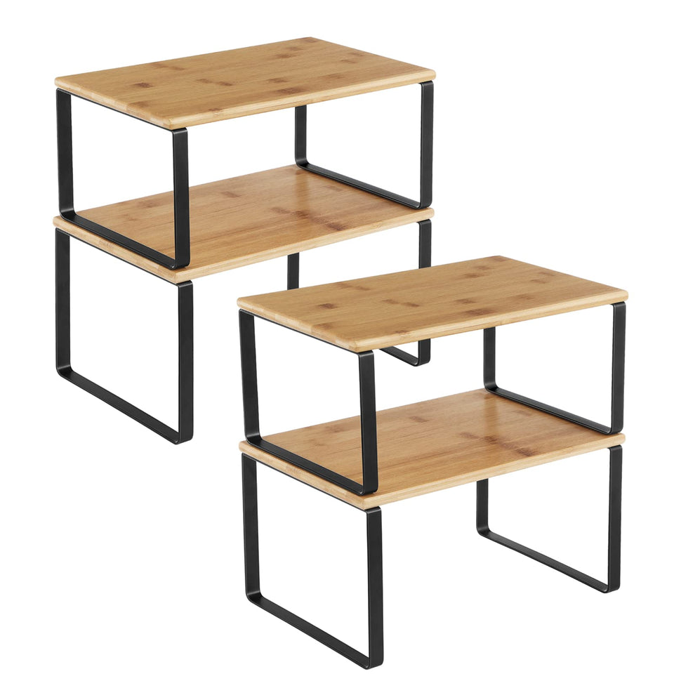 Songmics cabinet organizer set on counter showing a spice rack for quick cooking access