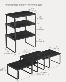 Songmics cabinet organizer shelf anthracite gray matte black finish enhances modern counters.