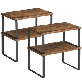 SONGMICS cabinet organizer shelf on the counter offers quick spice access and tidy setup.