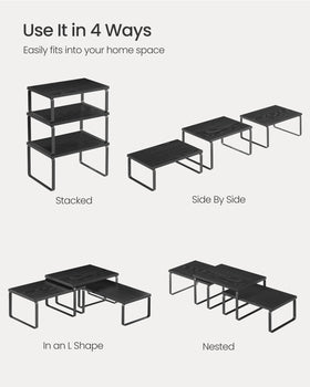 Songmics cabinet organizer shelf countertop organization for tidy spaces.