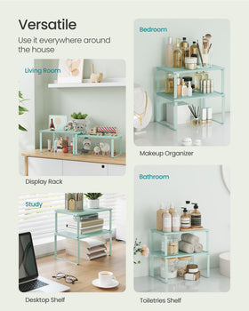 SONGMICS cabinet organizer shelf dining display elevates tabletops and storage