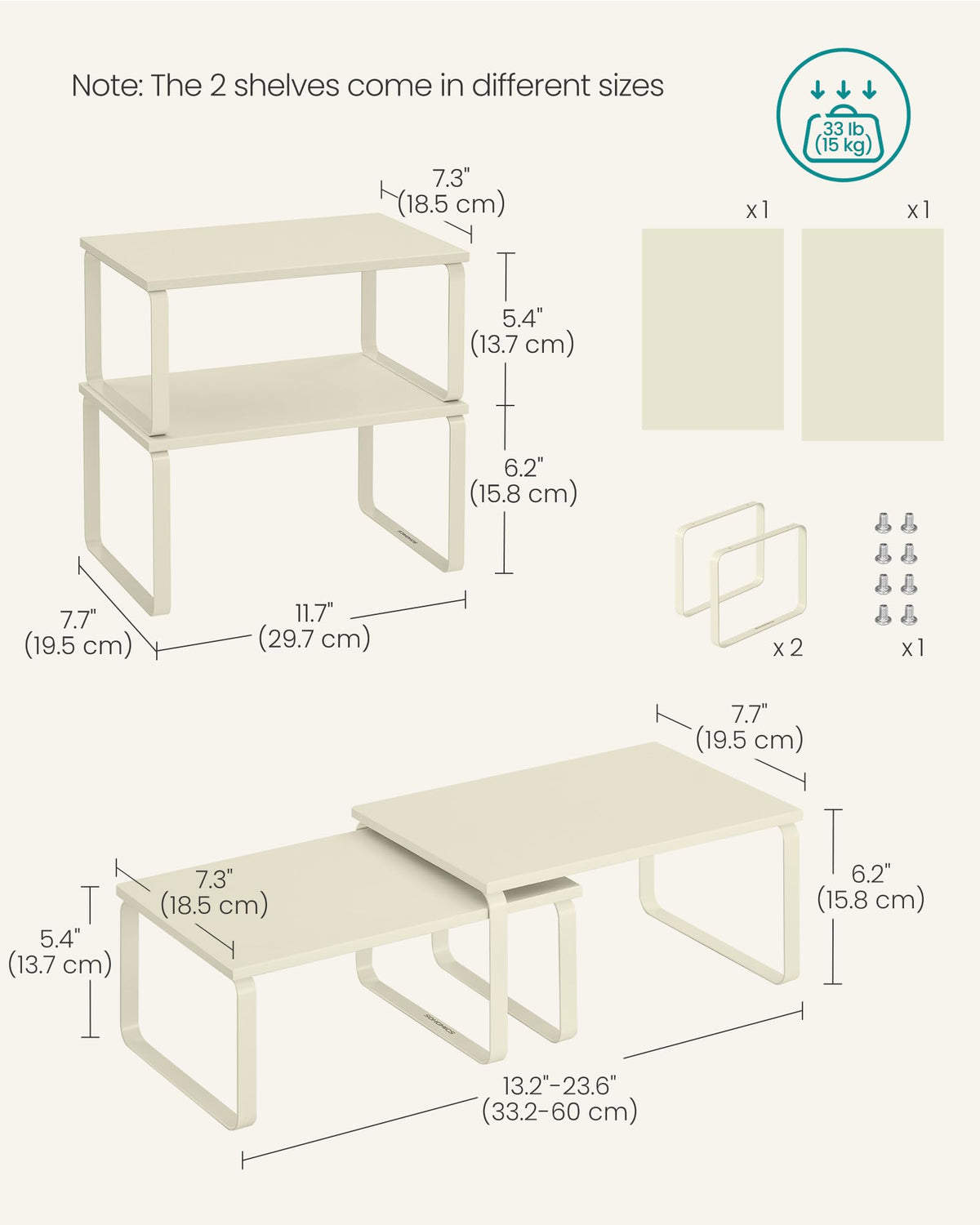 Songmics cabinet organizer shelf easy assembly with included instructions
