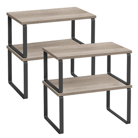SONGMICS cabinet organizer shelf ink black top view for quick spice access.