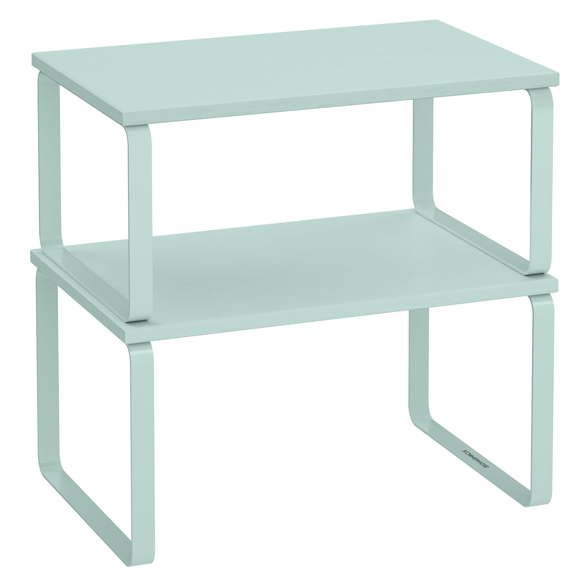 SONGMICS Cabinet Organizer Shelf Moonlight Green front view for easy spice storage