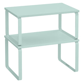 SONGMICS Cabinet Organizer Shelf Moonlight Green front view for easy spice storage