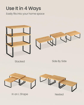 SONGMICS quick assembly shelf setup with clear instructions for fast organization.