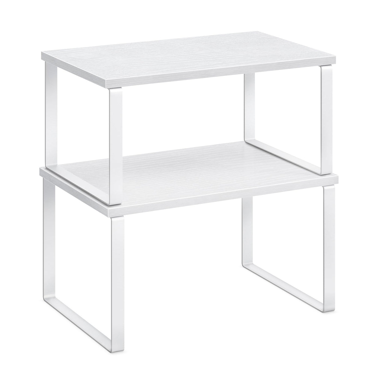 Songmics cabinet organizer shelf set 2 on kitchen counter displaying spice jars for easy access
