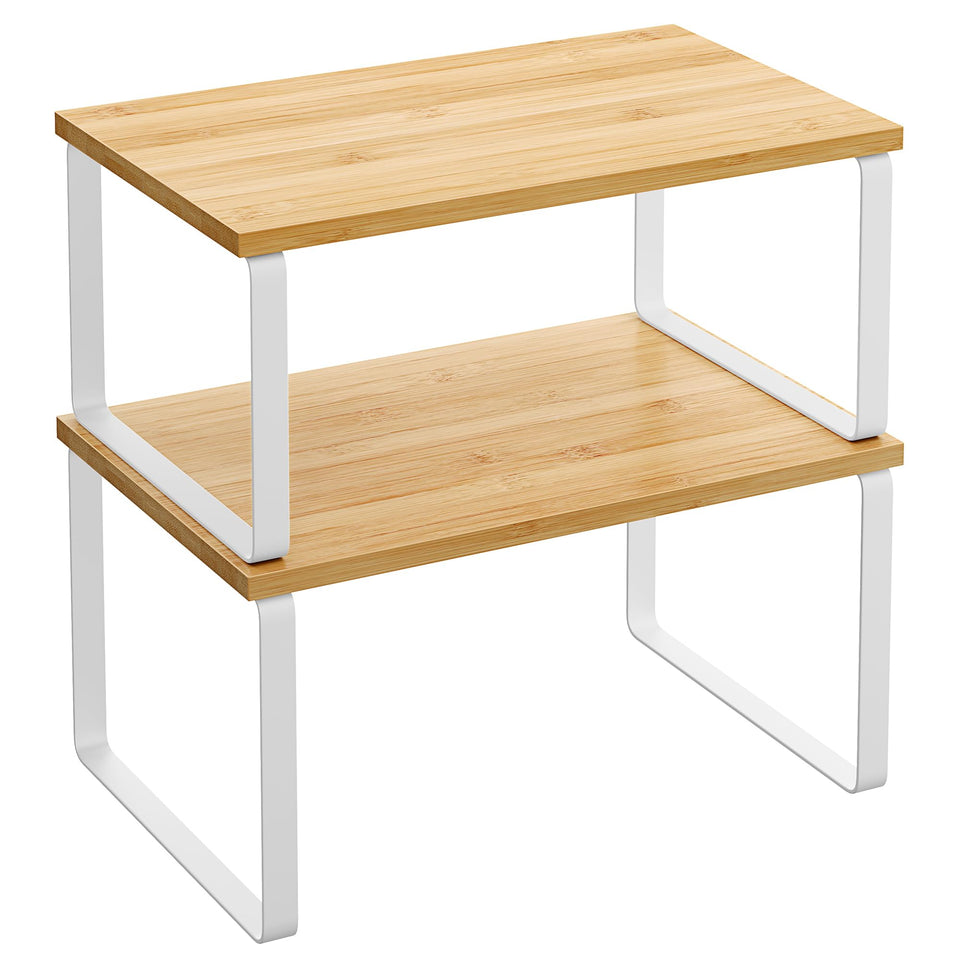 SONGMICS cabinet organizer shelf set 2 keeps spices neatly visible and accessible.