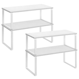 Songmics cabinet organizer shelf set on countertop acts as a practical spice rack.