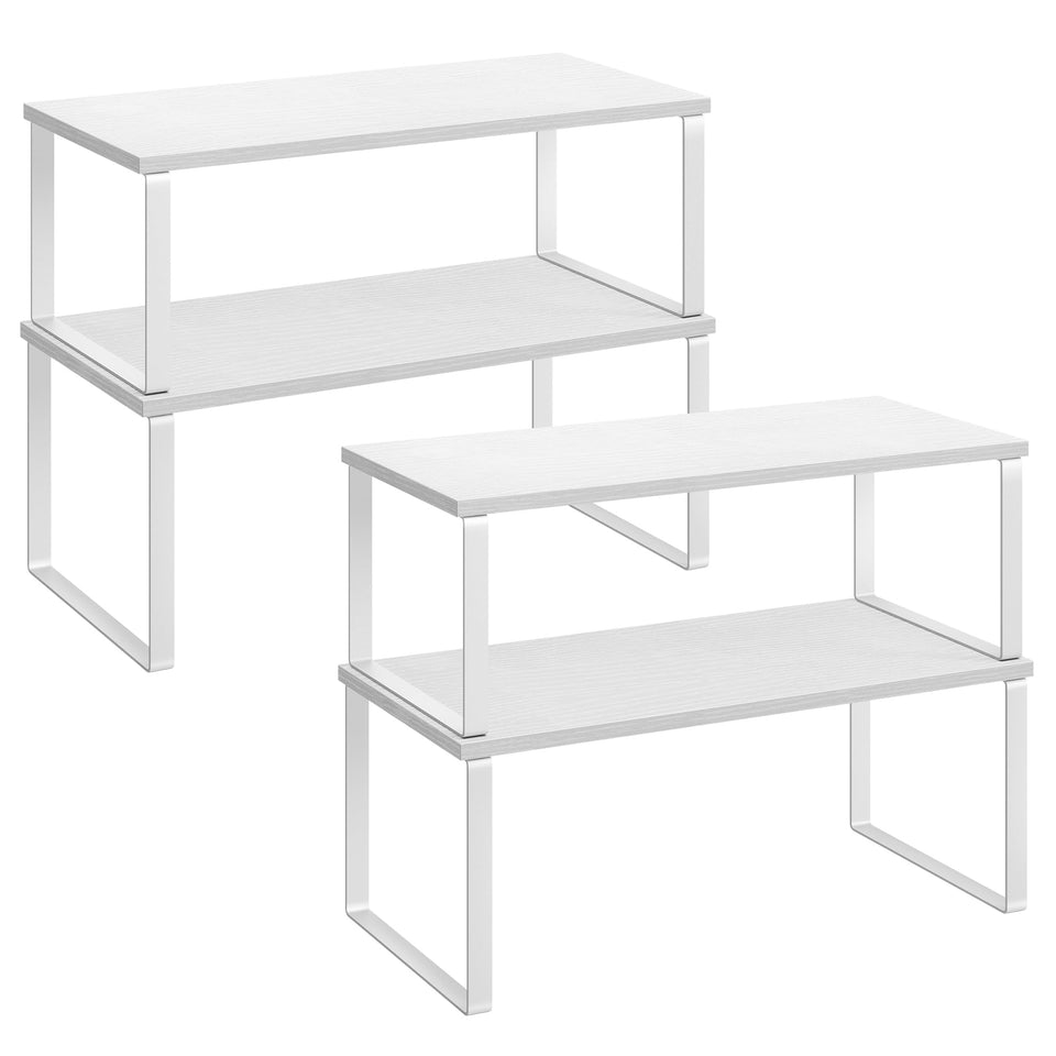 Songmics cabinet organizer shelf set on countertop acts as a practical spice rack.