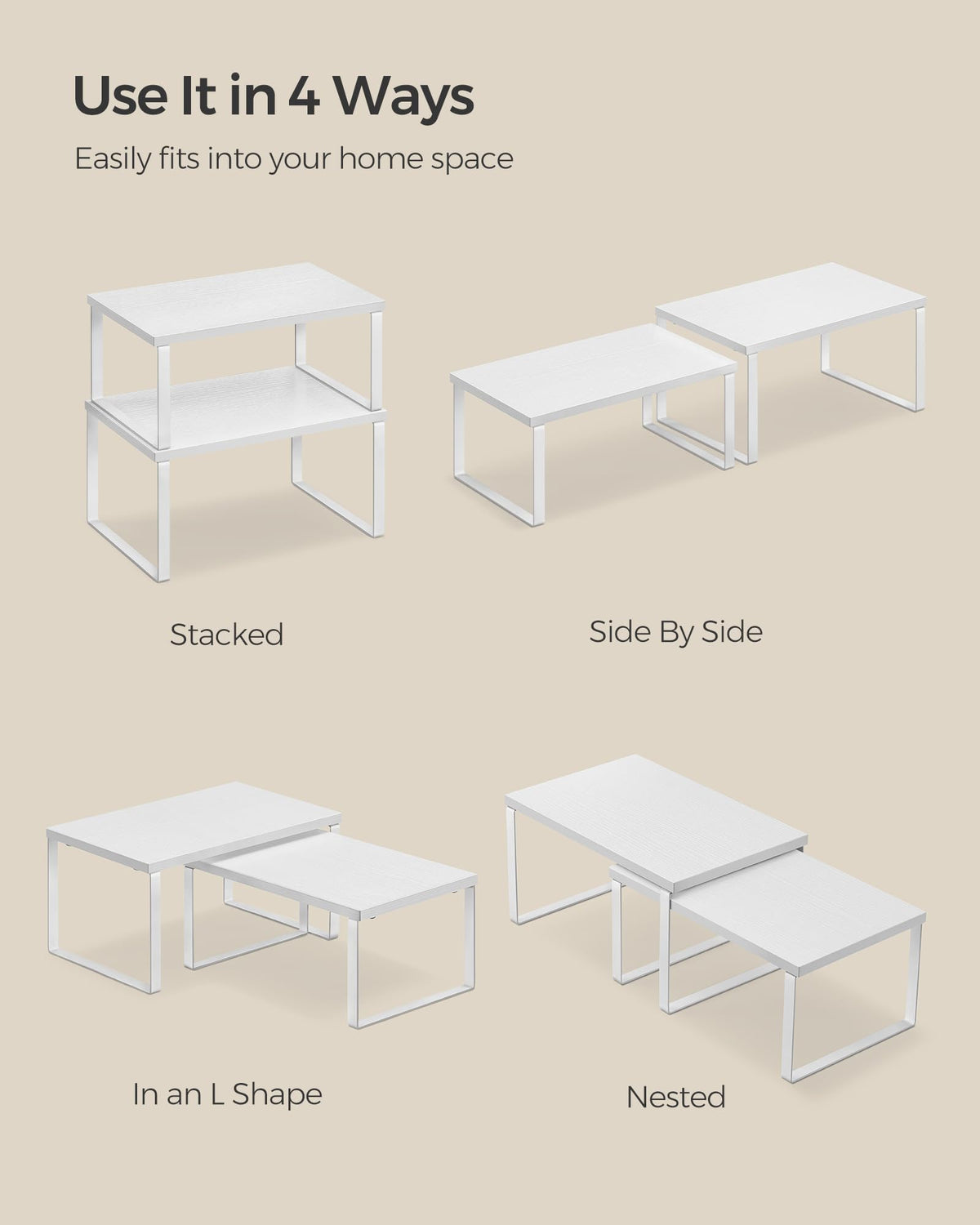 Songmics cabinet organizer shelf versatile use in dining or bathroom