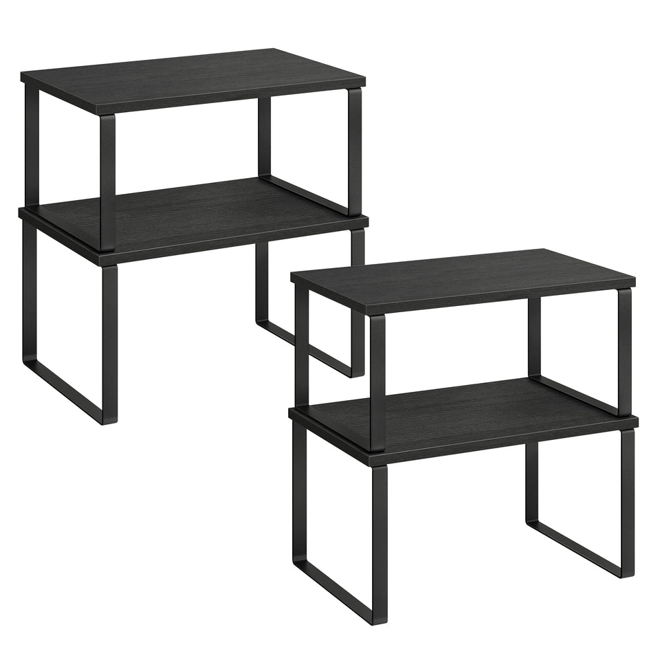 SONGMICS cabinet organizer shelf set 4 on a kitchen counter for easy spice storage.