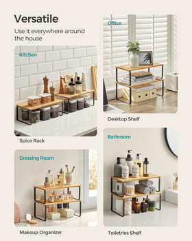 Songmics countertop storage setup creates tidy surfaces and easy meal prep