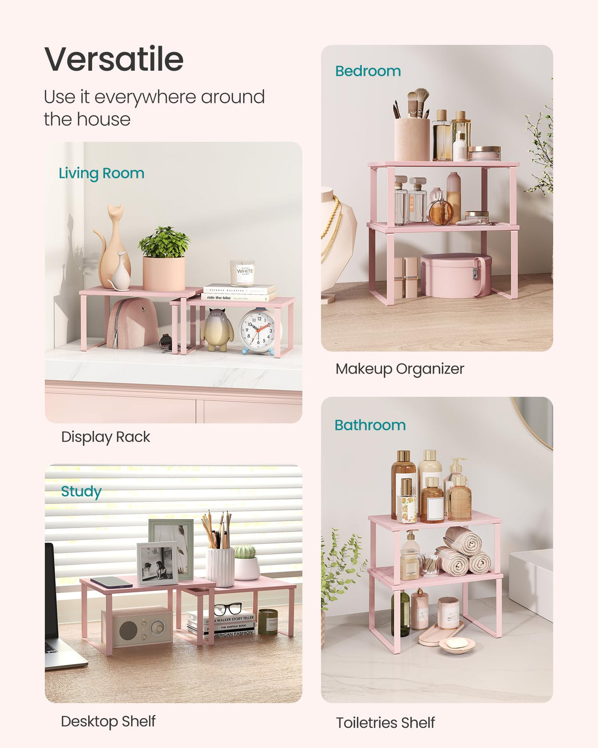 SONGMICS dining room display shelf elevates table centerpieces.