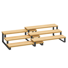 SONGMICS display risers in natural beige and ink black finish showcase spices elegantly.