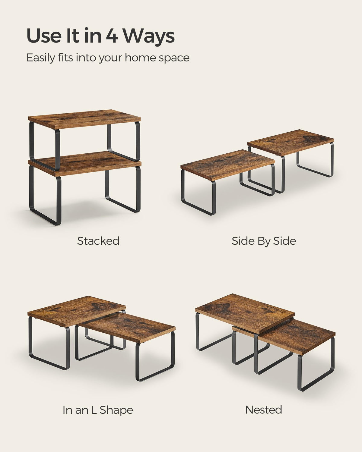 SONGMICS durable-kitchen-storage-composition keeps items steady and easy to reach.