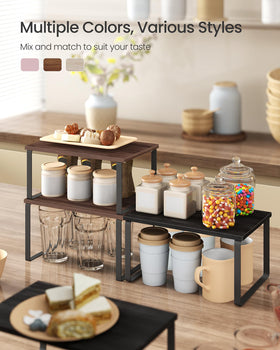 Songmics expandable shelf system shows versatile use in kitchen and beyond
