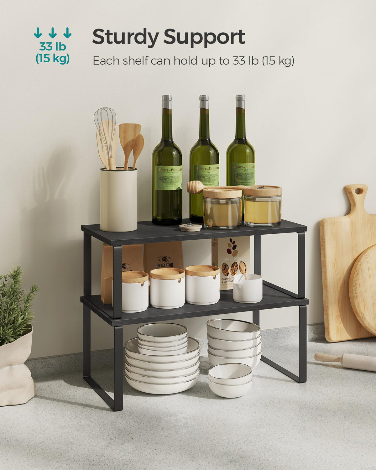 SONGMICS engineered wood and metal design offers sturdy storage