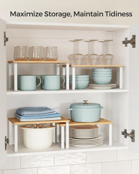 SONGMICS engineered wood top paired with white metal frame for a modern look.