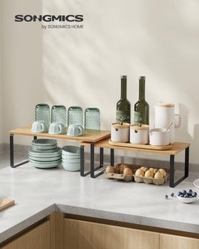 Songmics kitchen spice rack organization keeps jars neatly arranged for quick access