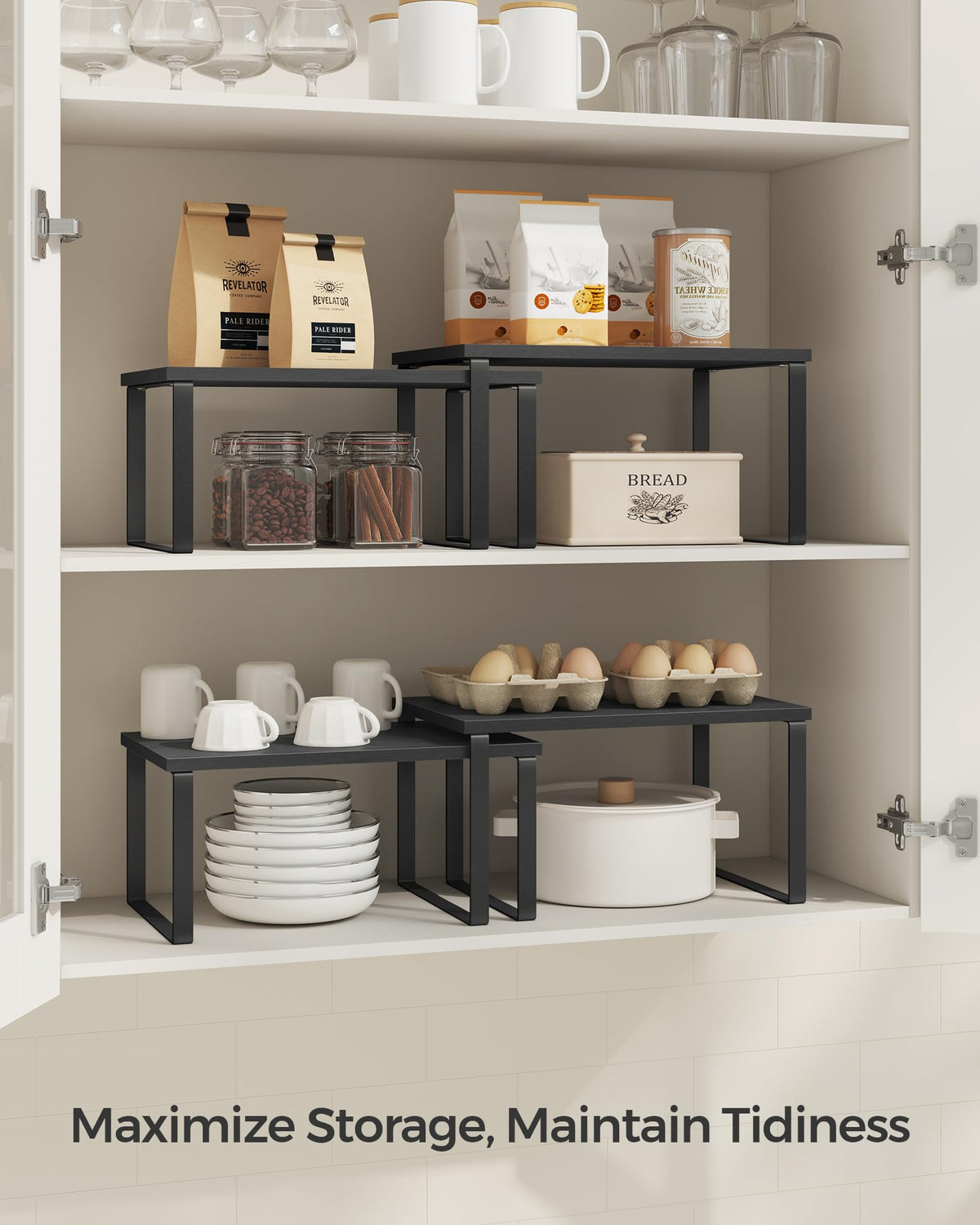 Songmics kitchen storage set 2pc organizes utensils and cans.