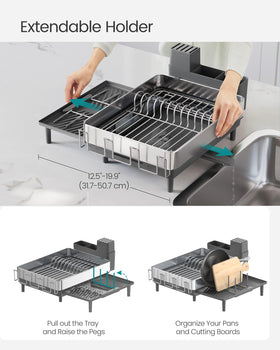 SONGMICS utensil holder section keeps knives and spoons organized.