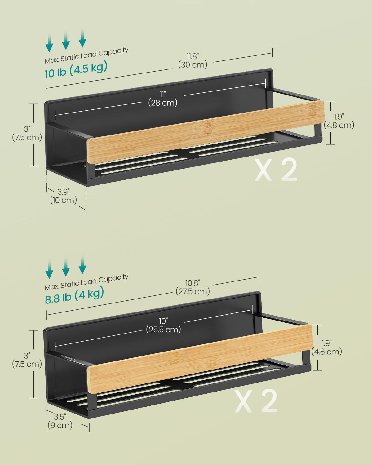 SONGMICS rack with bottom airflow slots keeping spices dry and fresh.