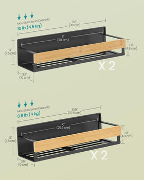 SONGMICS rack with bottom airflow slots keeping spices dry and fresh.