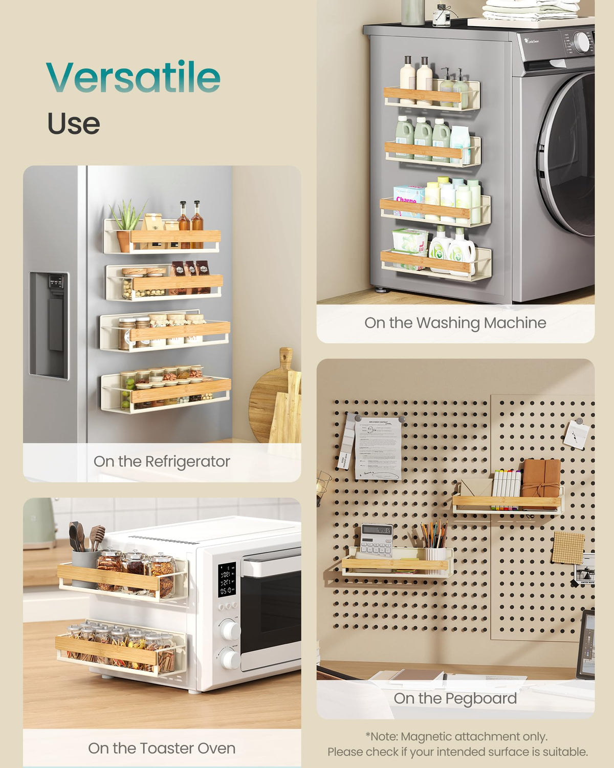 Songmics bamboo front panel adds contemporary style and visibility