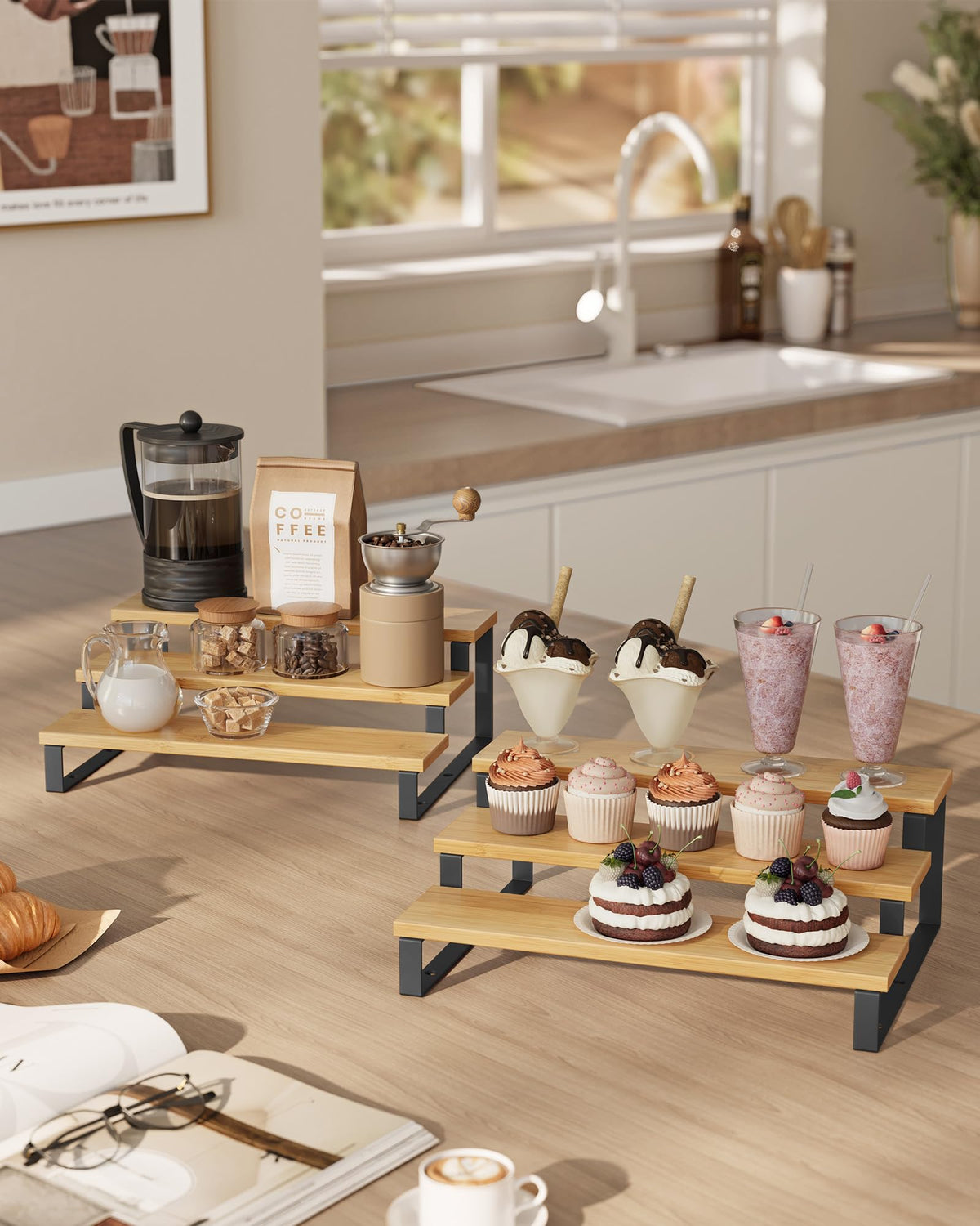 SONGMICS perfume organizer stand extends to fit space and simplify placement.