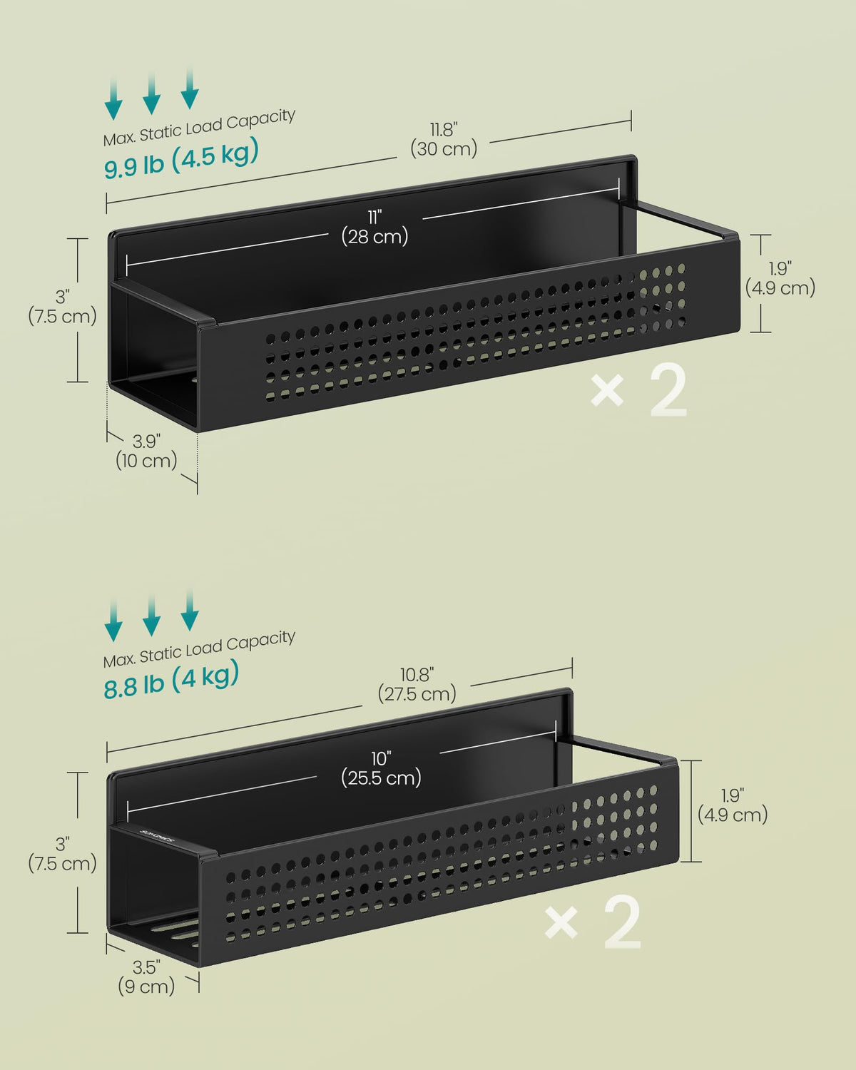 SONGMICS bottom vent slots promote airflow to keep contents fresh.
