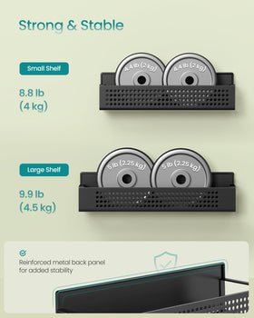 SONGMICS rack on microwave door for quick, clear can storage.
