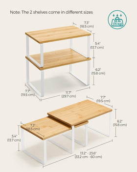SONGMICS spice rack on counter with cloud white frame for easy access.