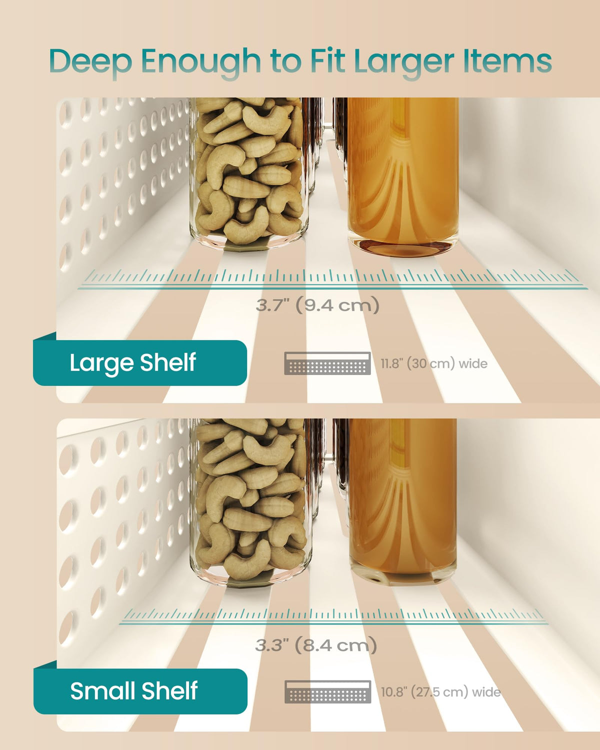 SONGMICS ventilated front design promotes airflow around spices