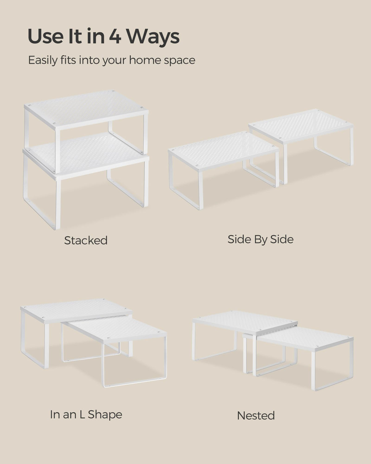 SongMics Spice Racks easy-clean surface keeps kitchen tidy.