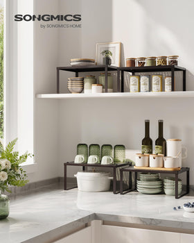 SONGMICS Spice Racks expandable design adapts to your kitchen layout.