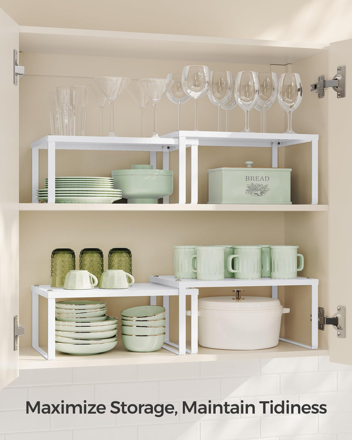 SongMics Spice Racks heavy duty shelves support up to 22 lb, keeping items secure.