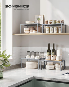 SONGMICS heavy-duty shelves supporting up to 22 lb per tier.