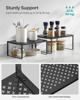 SONGMICS Spice Racks heavy load capacity keeps jars secure.