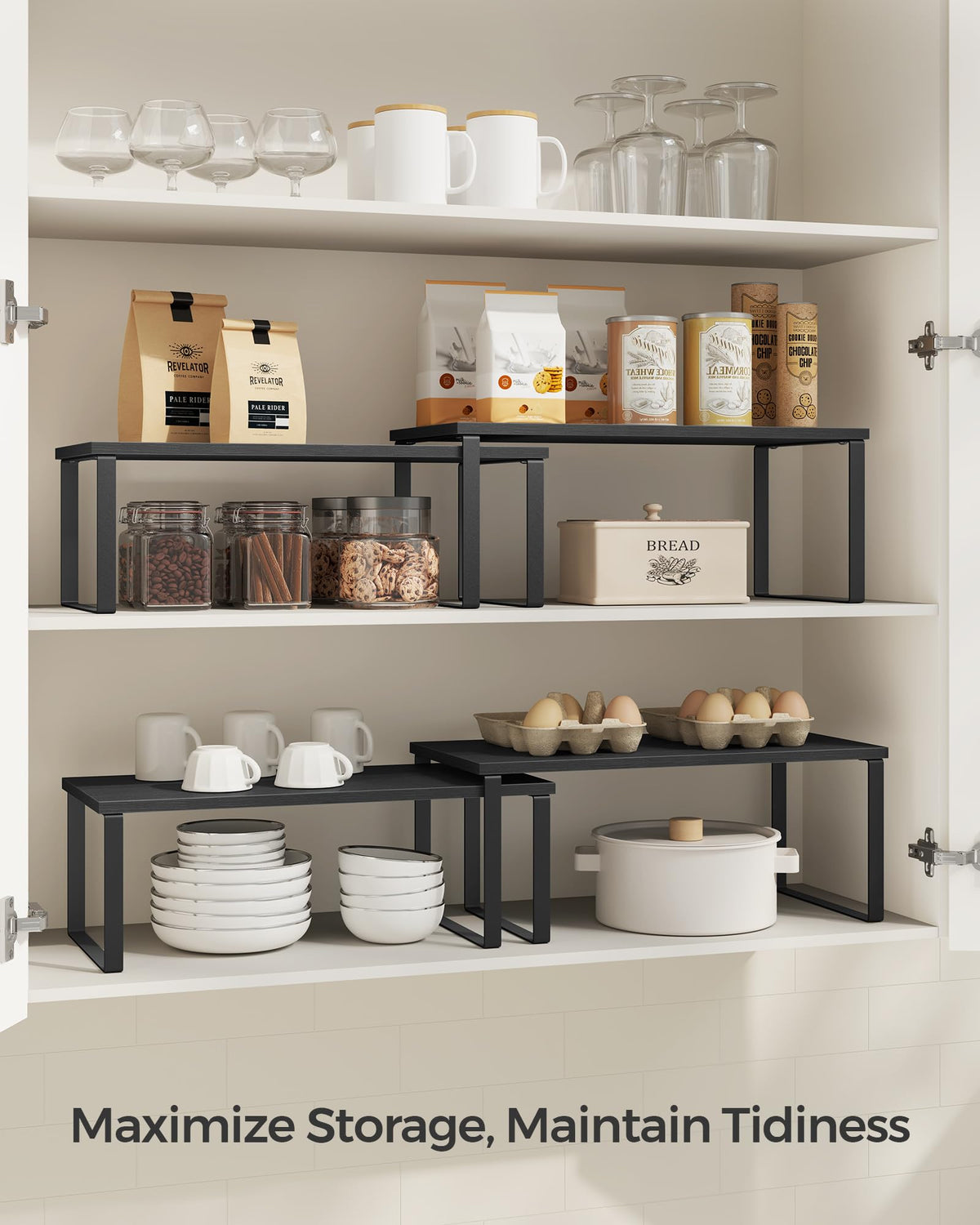 SONGMICS stackable shelves adapt to space with flexible configuration