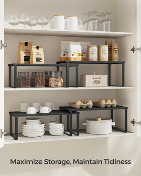 SONGMICS stackable shelves adapt to space with flexible configuration