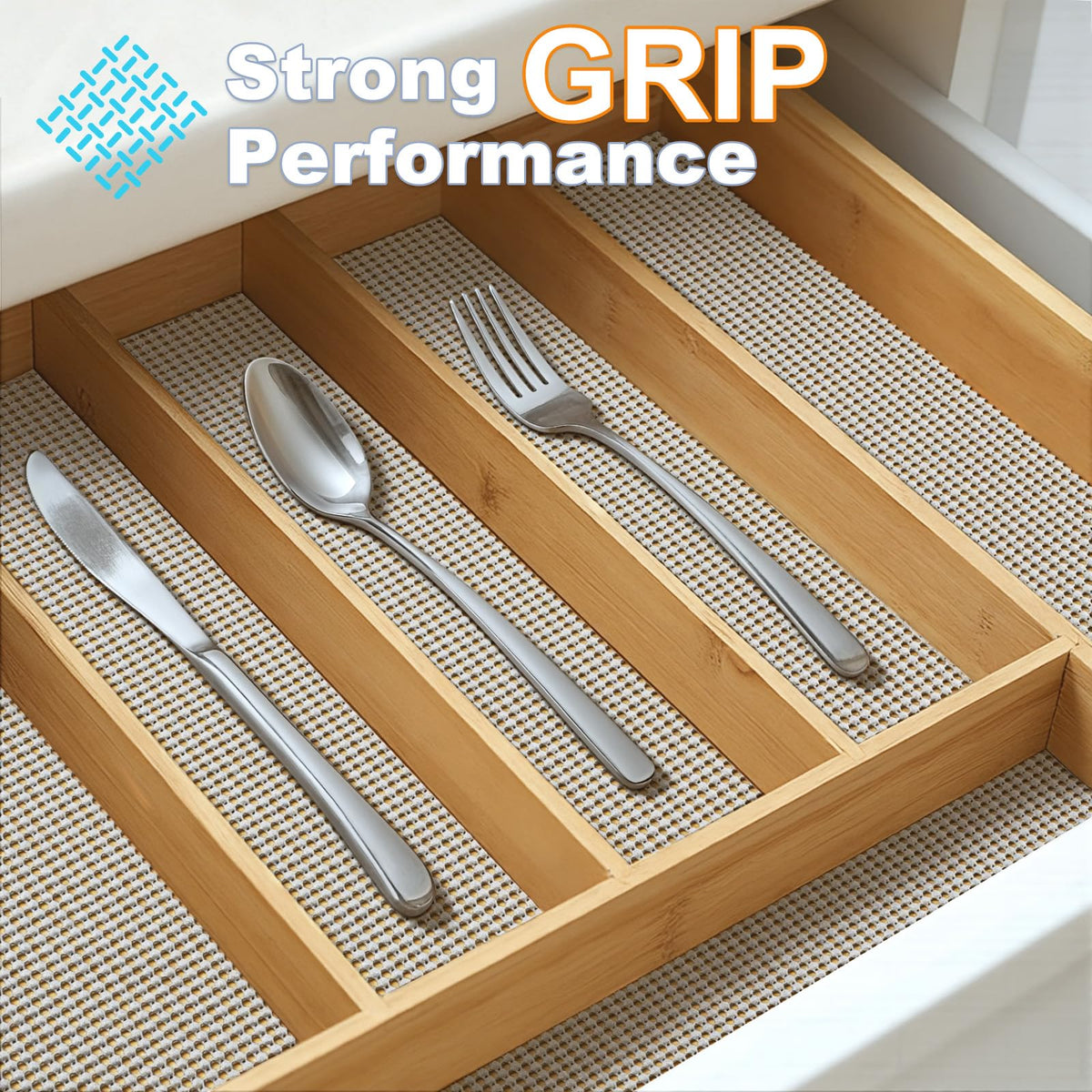 Songrey grid-design liner cutting guide highlights easy sizing for any drawer.