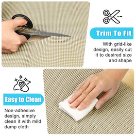 Grid design allows easy cutting to fit kitchen, bathroom, or storage spaces.