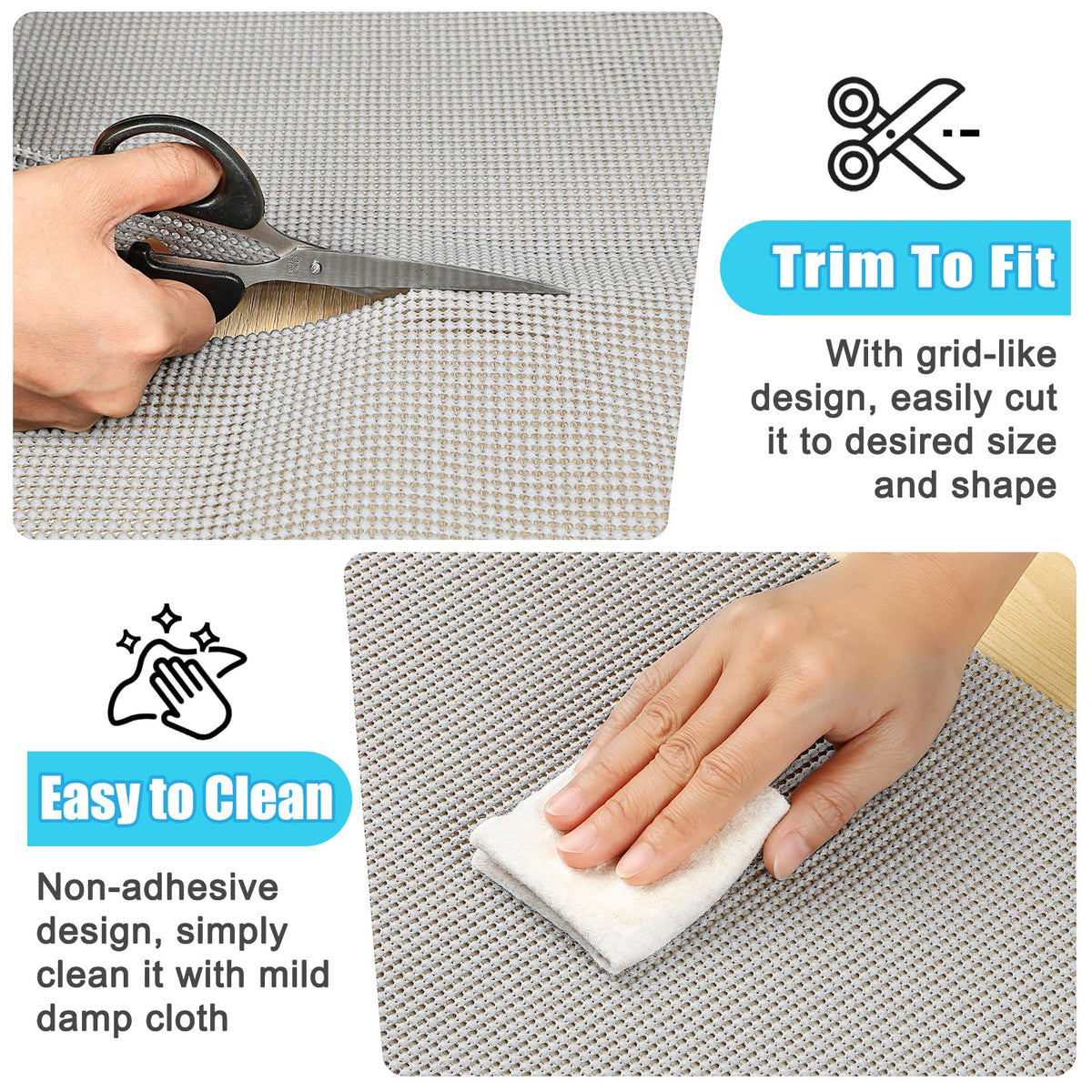 Songrey non-adhesive liner is washable and reusable with mild soap and water.