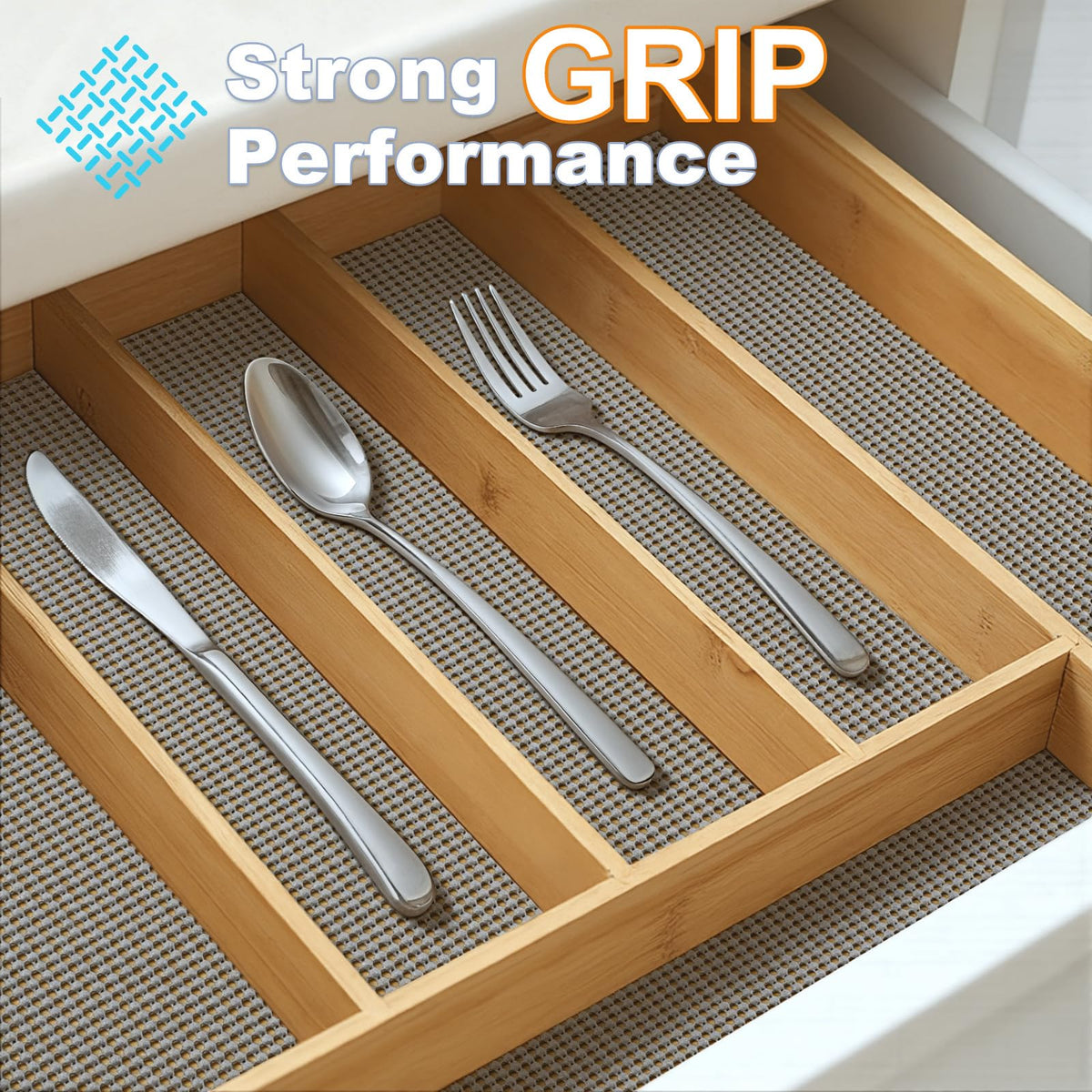 Songrey strong grip liner keeps items from sliding on shelves
