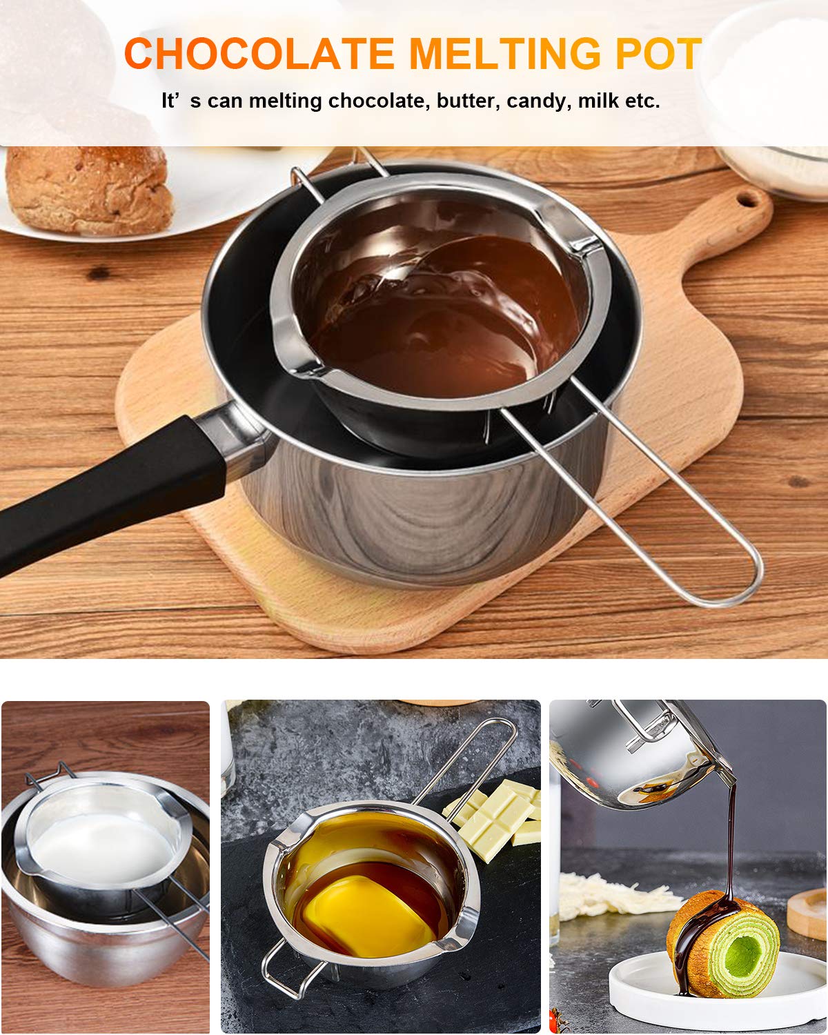 Songziming candle-making melt pot enables clean wax blending.