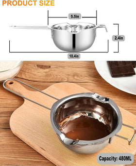 Songziming chocolate melting pot with 18/8 steel, ideal for smooth chocolate melt.
