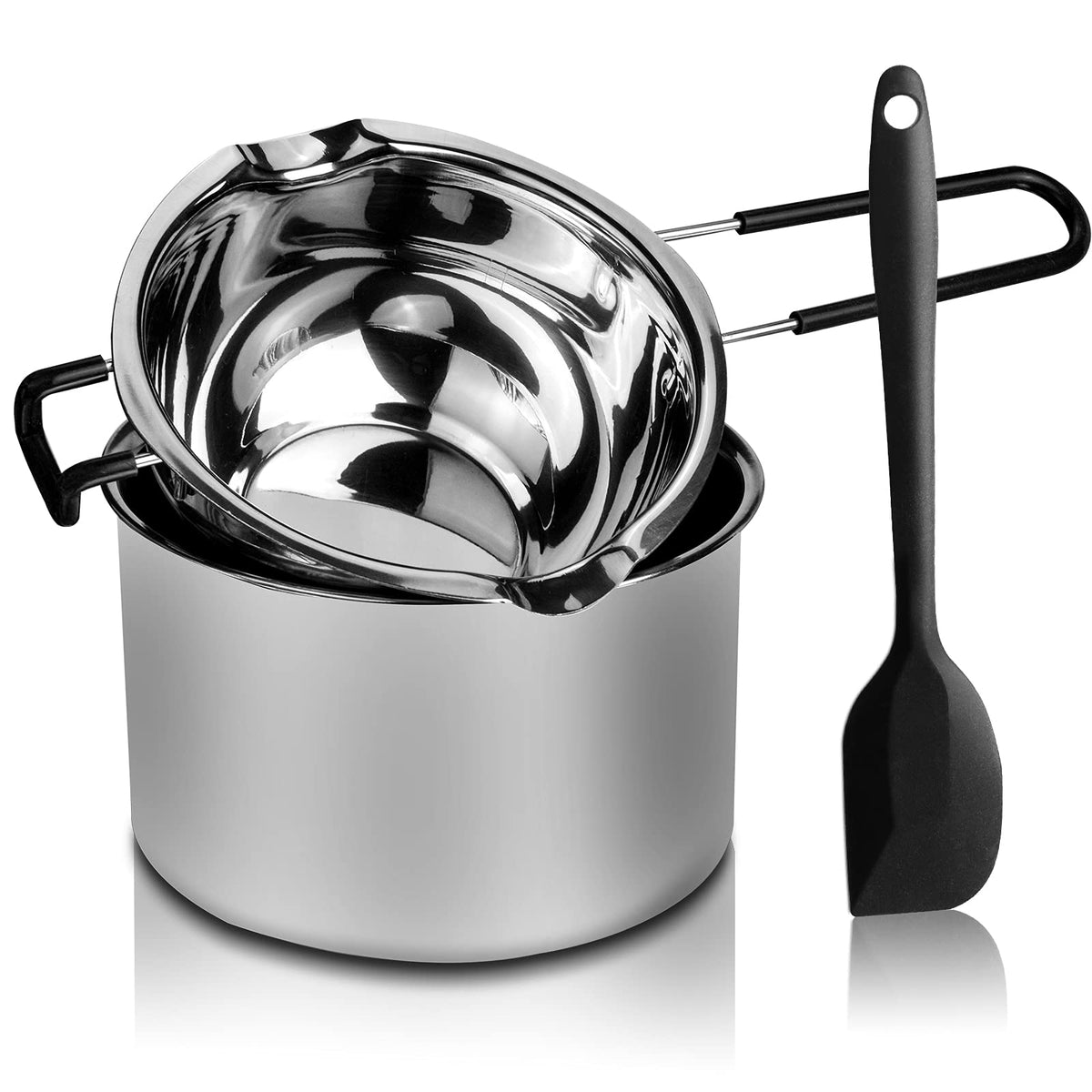SONGZIMING double boiler 600ml top view highlights compact, space-saving design.