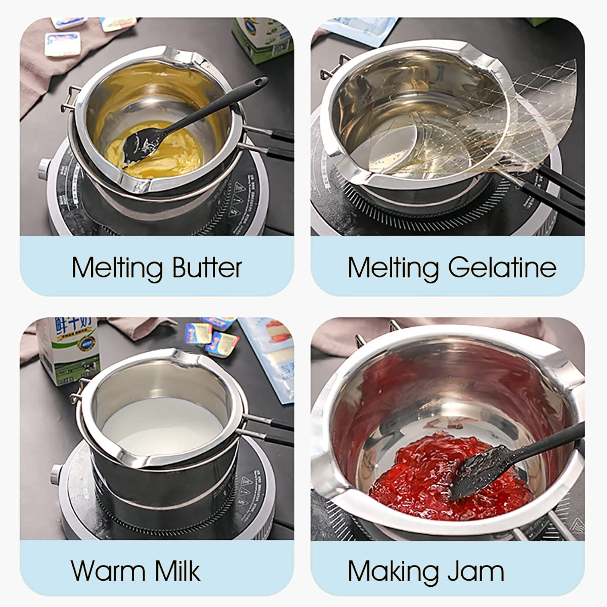 Songziming ergonomic handle design provides a comfortable grip during melting tasks.