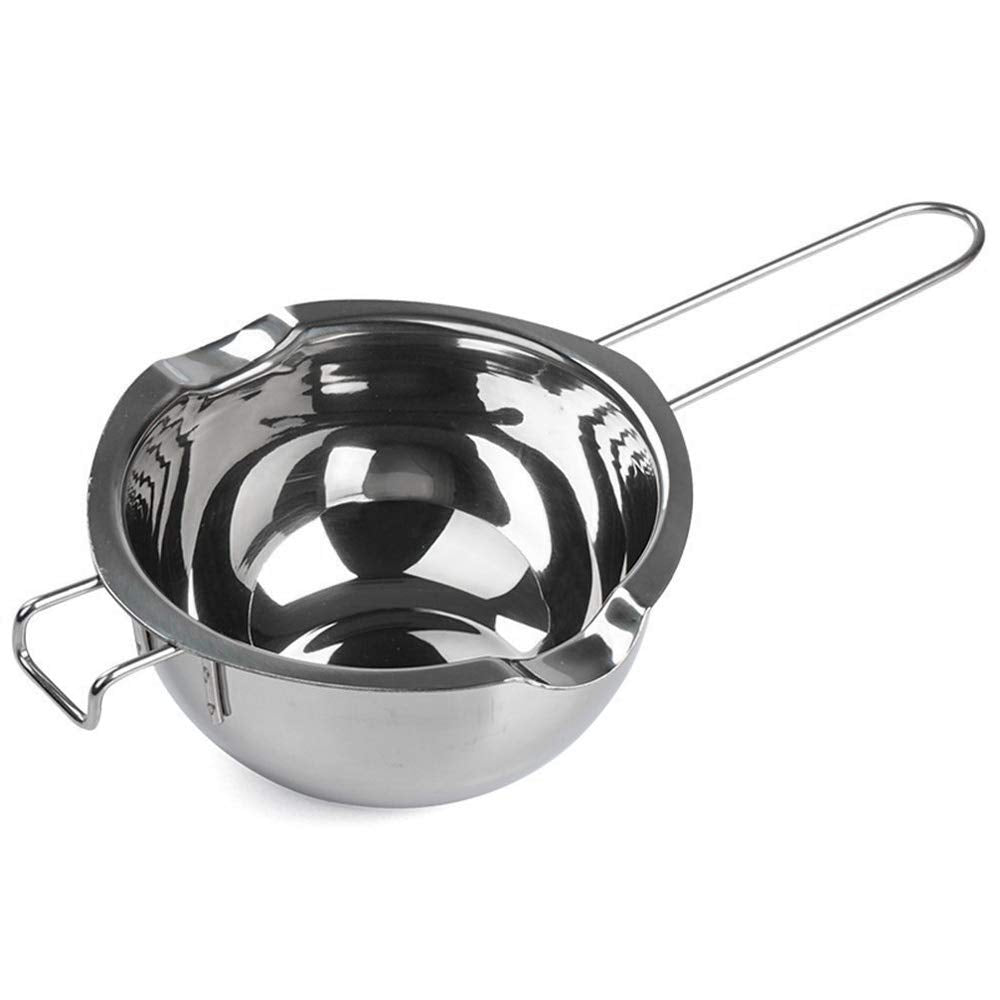 Songziming stainless-steel double boiler on stove, ideal for gentle melting.